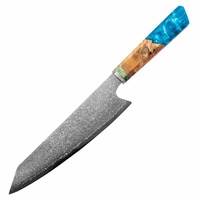 Couteau de cuisine Santoku à manche en résine et bois, couteau à désosser et à découper, ensemble de couteaux de cuisine, couteau de chef Damas VG10, vente chaude