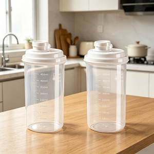 White Sugar Cylinder <b>Storage</b> Jars Brown Sugar Granulated Moisture-Proof Airtight Jars Graduations Plastic Lid <b>Kitchen</b> <b>Storage</b> - Product Image 2