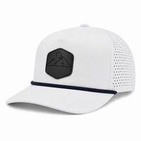 Casquette de baseball unisexe vierge à 5 panneaux en polyester imperméable perforée au laser pour le sport, la course et l'extérieur, personnalisable avec logo