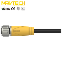Konektor Ekstensi Kabel Listrik Otomatis Kontrol Industri Tipe IEC Overmoulded M12 Din Jantan Tahan Air IP67