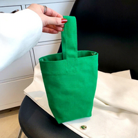 Petit sac fourre-tout en toile, mini sac à main, couleur unie, sac à main en toile simple, réutilisable, portable, sac de shopping pour un usage quotidien
