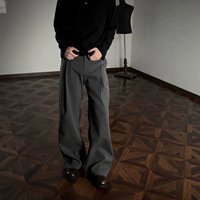 Pantalon décontracté à jambe droite, coupe ample, style preppy, à rayures texturées, en tissu mélangé, pour le printemps/été