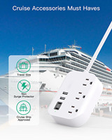 Mifaso Stop Kontak 3 Lubang dengan Ekstensi Kabel USB, Soket Daya Multi Plug, Kabel Ekstensi dengan Soket Daya yang Dapat Dipindahkan