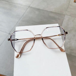 Nuevas monturas de gafas ópticas irregulares de marco completo con filtro de luz azul TR90 unisex con lentes de acetato para miopía, fabricadas en Taizhou. - Product Image 4