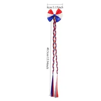 Extensions de cheveux tressées patriotiques rouge, blanc et bleu, longues mèches tressées pour la fête du 4 juillet, déguisement de fête