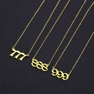 สร้อยคอสแตนเลสชุบทองคำแท้ 18K ดีไซน์โซ่แบบเชื่อมต่อ ทันสมัย เหมาะสำหรับงานปาร์ตี้ งานแต่งงาน งานหมั้น สร้อยคอเลขนำโชคสำหรับผู้หญิง - Product Image 4