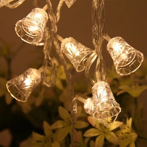 Luces de Navidad a Pilas con Forma de Estrella, Copo de Nieve, Piña y Campana, LED, Decoración Navideña en Forma de Árbol, Blanco Cálido, para Interiores - Product Image 3
