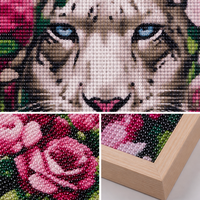 Kit de Peinture Diamant 5D DIY Motif Léopard des Neiges, Mosaïque de Strass à Couverture Complète, Artisanat Artistique, Plusieurs Tailles, pour Décoration Murale et Cadeau