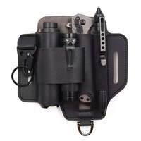 Étui en cuir pour outils tactiques EDC d'extérieur, rangement portable pour lampe de poche de survie, sac banane 1L, accessoires de camping pour couteau