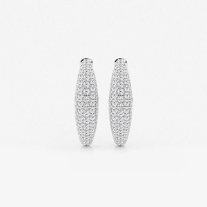 Boucles d'oreilles manchette élégantes et modernes en diamant de laboratoire rond de 3/4 carats pour le quotidien et les occasions spéciales - Product Image 3
