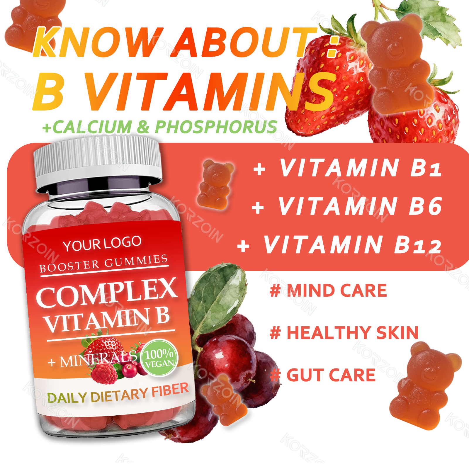 03# OEM BERRY FRUITS B VITAMINS GUMMY