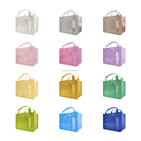 Sac fourre-tout en cuir PU avec logo personnalisé, sac de shopping multicolores, sac à main de luxe réutilisable pour femmes, cadeau
