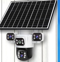 Telecamera Solare a Tre Lenti 6MP con Visione Notturna a Colori, Impermeabile, Audio Bidirezionale, Rilevamento Movimento, Controllo Remoto da Cellulare per Esterni