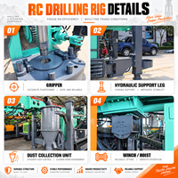Machine de forage RC350 pour l'exploration minérale, profondeur 350 m, couple 10000 Nm, circulation inverse pour formations dures