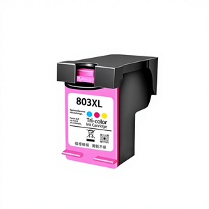 Minway 803 803XL <span class=keywords><strong>Cartouche</strong></span> Rechargeable Remanufacturée Pleine Couleur Noire avec Puce 100% Compatible HP2132 2621 <span class=keywords><strong>2622</strong></span> 2623 2628 - Product Image 1