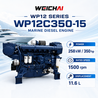 Moteur diesel de propulsion marine WP12C350-15 350HP 258kW 1500RPM 11.6L 6 cylindres turbocompressé pour bateau de pêche et bateau de travail
