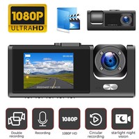 Dashcam Black Box HD 1080P Car DVR Penglihatan Malam 130 Sudut Lebar Putar Depan/Belakang Layar 2.0'' MicroSD Dash Cam Kamera Kendaraan