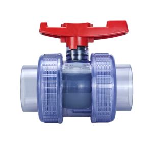 ソケットクリア透明UPVCPVC熱可塑性プラスチックダブルユニオンボールバルブ - Product Image 1