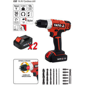 Taladro Inalámbrico Yato de 14.4V, 36Nm de Torque, 10mm, Velocidad Variable, Herramienta Eléctrica Doméstica - Product Image 2