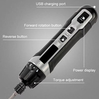 Tournevis électrique sans fil rechargeable, mini perceuse avec réglage de couple, kit de tournevis électrique USB-C Mag