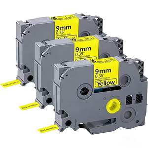 Cinta de Etiquetas Compatible TZe 621 TZe-621 Negra sobre Amarilla 9mm X 8m - Product Image 1