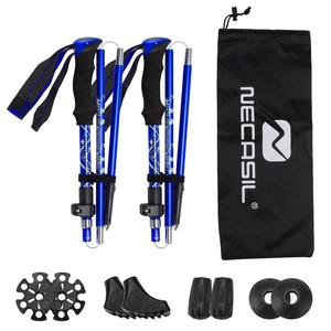 Bâtons de trekking Newcastle en alliage d'aluminium, télescopiques et pliables, avec sac de transport pour la marche en plein air - Product Image 4