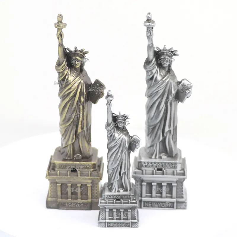 تمثال تذكاري أمريكي من نيويورك بعلامة تجارية مخصصة ، تمثال معدني ليبرتي لديكور المنزل