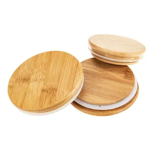 Wooden Bamboo Lids Supplier Candle Glass Jars With Wood covers Bamboo Lids For Candle Jar Storage Bottle Cup