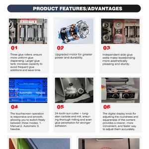 Máquina Encuadernadora de <span class=keywords><strong>Libros</strong></span> Automática de Alta Velocidad, 280 Piezas por Hora, Encuadernación con Pegamento Inalámbrico, A4, Grosor Máximo de 6 cm, Equipo de Encuadernación con Pegamento Termofusible - Product Image 6
