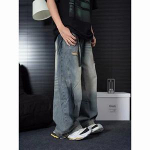 Jeans Desgastados Estilo Retro Americano 2025 - Pantalones Unisex de Pierna Ancha y Corte Recto |   Pantalones Vaqueros Vintage Versátiles - Product Image 4