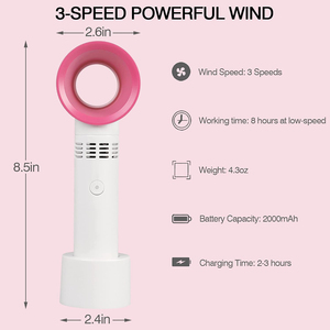 Nouveau ventilateur portable sans pales USB, mini-refroidisseur d'air rechargeable, peint, pour extérieur et hôtel, vente en gros - Product Image 2