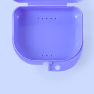Kotak penyimpanan gigi tiruan, perata plastik warna-warni Logo kustom, casing Retainer magnetik