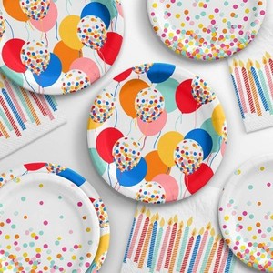 Artículos para Fiestas de Cumpleaños, Platos y Servilletas de Papel Personalizados para Fiestas de Cumpleaños, Juego de Vajilla para Fiestas de Feliz Cumpleaños - Product Image 1