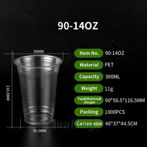 Gobelets en <span class=keywords><strong>plastique</strong></span> jetables transparents en PET de 90 mm - Prix de gros pour les achats en vrac pour les cafés - Product Image 5