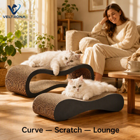 S Wave Griffoir pour chat et ensemble de salon deux pièces en carton ondulé courbé, mobilier d'intérieur, vente en gros