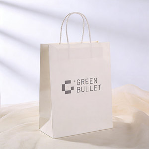 Sac en papier kraft brun biodégradable et recyclable imprimé sur mesure avec poignée torsadée, sac de transport pour vêtements, cadeaux et emballages - Product Image 2