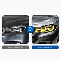 Pour BMW Série 3 GT F34 2013-2019, ensemble de phares LED, œil d'ange doré, DRL bicolore, modifié