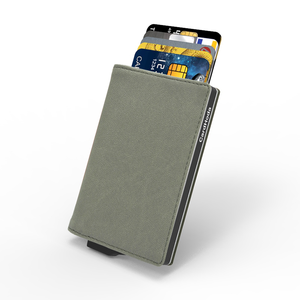 Unisex RFID Minimalist Business Credit Card Case Aluminum <b>Wallet</b> Open Closure Nylon Lining Mini Black Anti-theft Metal PU <b>Holder</b> - Product Image 6