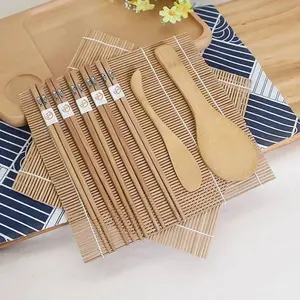 9Pcs DIY Cuisine <span class=keywords><strong>Sushi</strong></span> Maker Set Bambou <span class=keywords><strong>Sushi</strong></span> Faire Kit d'outils pour <span class=keywords><strong>Sushi</strong></span> Riz Rouleau Moule Rouleau Baguettes Cuisson Outils Set - Product Image 5