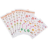 Feuilles d'autocollants en vinyle découpés sur mesure, mignons et de style dessin animé, pour la décoration de journaux, de scrapbooking et de papeterie