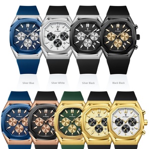 Montre de Business 893 pour Hommes, Étanche, Chronographe Lumineux, Date, Bracelet en Silicone, Montre à Quartz pour Hommes - Product Image 6