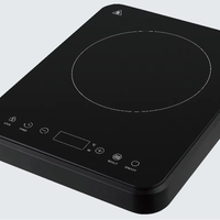 Cuisinière à induction multifonction 2000W, certifiée GS, chauffage rapide, appareil de cuisine portable 230V, noir