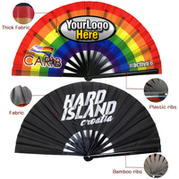 [Ben senin hayranları] 2023 yüksek kalite özel bambu Eventail Personlise büyük 35cm Rave katlanır Kungfu Clack Fan festivali için