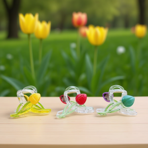 Fermaglio per capelli Tulip Claw Clip da 8 cm con design floreale per donne e ragazze - Product Image 3