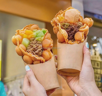 Gobest Gobelets en papier kraft jetables biodégradables à paroi unique et à usage commercial pour gaufres à la crème glacée et aux œufs et frites