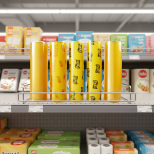 <span class=keywords><strong>Film</strong></span> <span class=keywords><strong>étirable</strong></span> brillant de qualité alimentaire 45 cm <span class=keywords><strong>x</strong></span> 300 m PVC, résistant à l'humidité, souple pour l'emballage de gâteaux, fruits, biscuits, sandwichs et aliments - Product Image 2