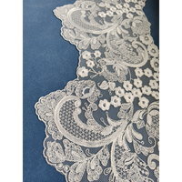 Tissu en dentelle brodée élégante rétro, largeur 17 cm, bordure festonnée florale, dentelle pour robe de mariée, lingerie, décoration de vêtements