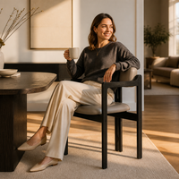 Chaises de cuisine italiennes modernes Chaise de fauteuil en bois massif de haute qualité pour manger