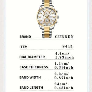 นาฬิกาควอตซ์ผู้ชาย รุ่น 8445 ตัวเรือนโลหะผสม หน้าปัดคริสตัล สายขนาด 22 มม. กันน้ำ เรืองแสง แฟชั่น สไตล์ลำลอง - Product Image 5