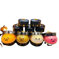 Jouet anti-stress à presser et à étirer, motif fantôme d'Halloween, en forme de boulette de malt, pour 14 ans et plus